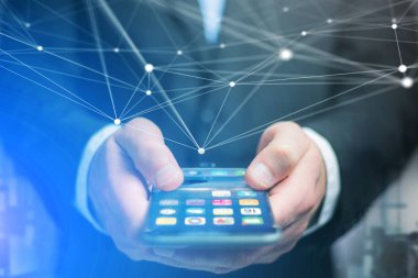 El smartphone tutan işadamı