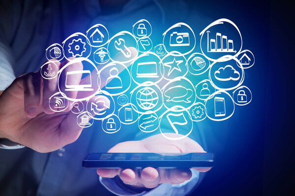 Technology hand drawn icons