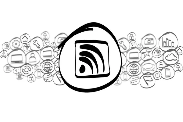 Icono Wifi mezclado en una nube de icono aislado en un fondo — Foto de Stock