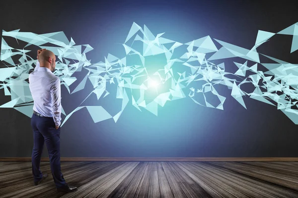 İşadamı soyut üçgen ile