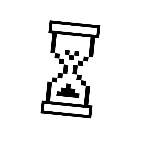 Ampulheta Pixeled preto e branco — Fotografia de Stock