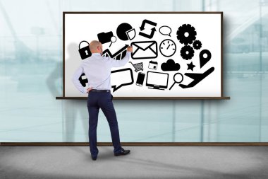 İşadamı çizim uygulama Multimedya simgeler