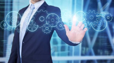 Teknoloji arabirimi dokunmadan işadamı