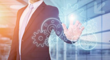 Teknoloji arabirimi dokunmadan işadamı