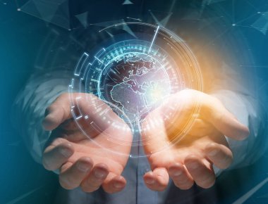 Uluslararası Dünya iletişim üzerinde bir futuristik Inte görüntülenen