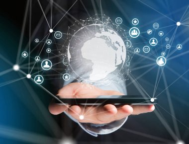 Teknoloji başlık kaplı gibi smartphone aygıt tarafından tablet veya 