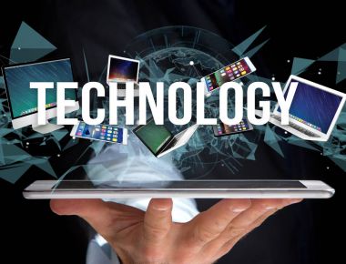 Teknoloji başlık kaplı gibi smartphone aygıt tarafından tablet veya 