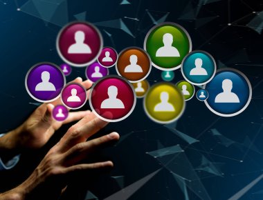 Grup teknolojisi arabirimi backgr üzerinde görüntülenen kişi simgesi