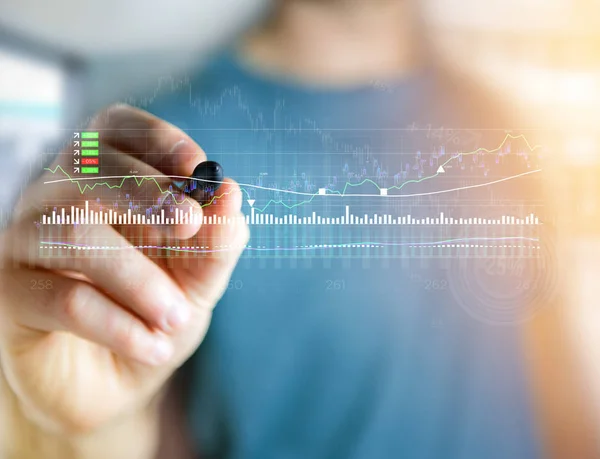 Memerdagangkan informasi data forex yang ditampilkan pada sebuah bursa saham int — Stok Foto