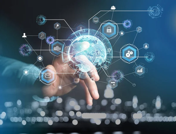 Uluslararası iş ağ bağlantısı üzerinde bir modern görüntülenen