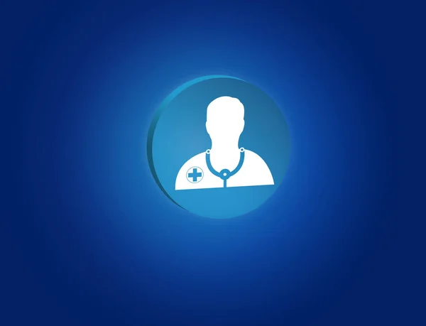 Doctor icon displayed on a technology interface — Stock Photo, Image