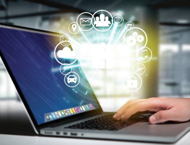 Uygulama tarafından çevrili bir teknoloji arabiriminin giriş sayfası düğmesini 