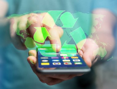 Teknoloji ekolojik arayüzü ile Dünya Haritası