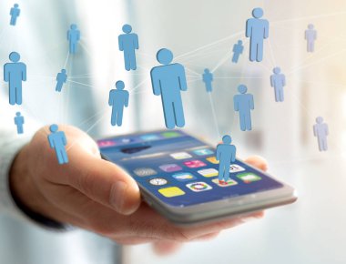 İnsanlar ağ bağlantısıyla birbirine bağlı 