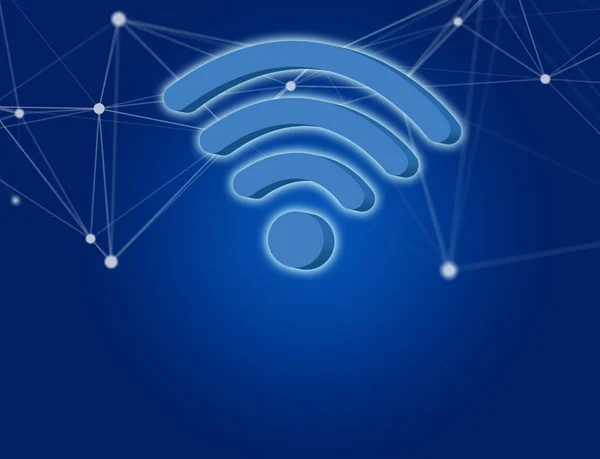 Fütüristik bir arabirim üzerinde görüntülenen Wifi sembolü — Stok fotoğraf