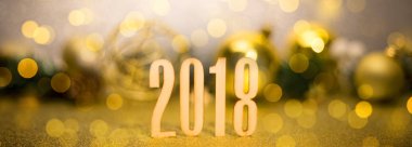Mutlu yeni yıl 2018 arka plan christmas dekorasyon ile