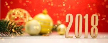 Mutlu yeni yıl 2018 arka plan christmas dekorasyon ile