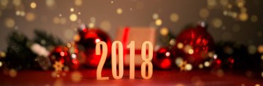 Mutlu yeni yıl 2018 arka plan christmas dekorasyon ile