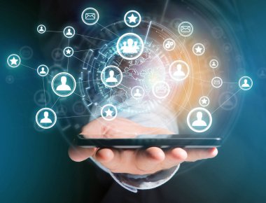 Uluslararası Ağ g futuristik bir arabirim üstünde görüntülenen