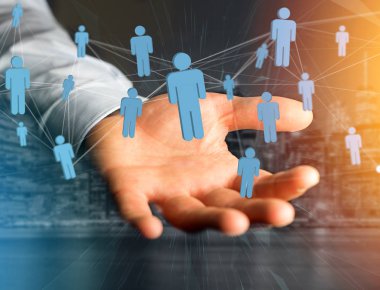 İnsanlar ile ağ bağlantısı bağlı-iş ve 