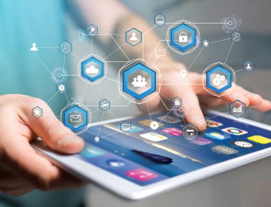 Uluslararası iş ağ bağlantısı üzerinde bir modern görüntülenen