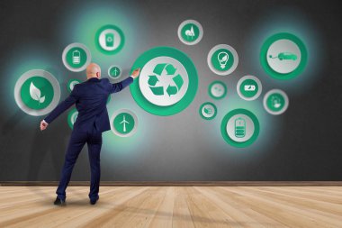 işadamı teknoloji arayüzü ile 