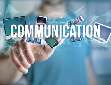 İletişim başlığı kaplı gibi smartphone aygıt tarafından tablet 