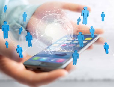 Uluslararası Ağ g futuristik bir arabirim üstünde görüntülenen