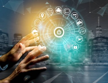 Uygulama tarafından çevrili bir teknoloji arabiriminin giriş sayfası düğmesini 