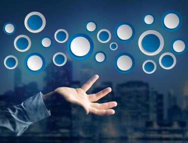 Bir arabirim üzerinde görüntülenen mavi düğmesini yapılmış boş app arabirimi