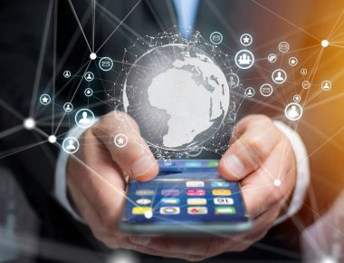 Teknoloji başlık kaplı gibi smartphone aygıt tarafından tablet veya 