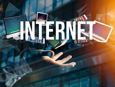 Internet başlık kaplı akıllı telefon, tablet veya la gibi cihaz tarafından