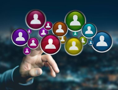 Grup teknolojisi arabirimi backgr üzerinde görüntülenen kişi simgesi