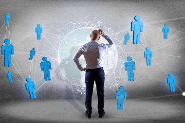 Uluslararası Ağ g futuristik bir arabirim üstünde görüntülenen