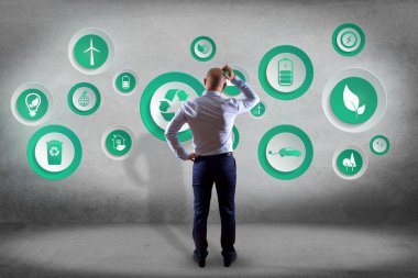 işadamı teknoloji arayüzü ile 