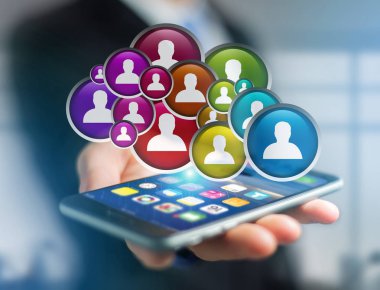 Grup teknolojisi arabirimi backgr üzerinde görüntülenen kişi simgesi