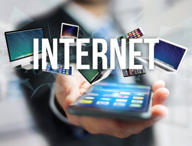 Internet başlık kaplı akıllı telefon, tablet veya la gibi cihaz tarafından