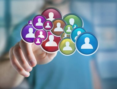 Grup teknolojisi arabirimi backgr üzerinde görüntülenen kişi simgesi