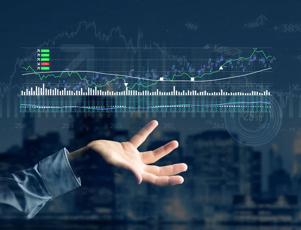 Operar con información de datos de divisas que se muestra en una bolsa int — Foto de Stock