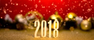 Mutlu yeni yıl 2018 arka plan christmas dekorasyon ile