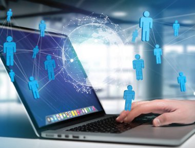 Uluslararası Ağ g futuristik bir arabirim üstünde görüntülenen