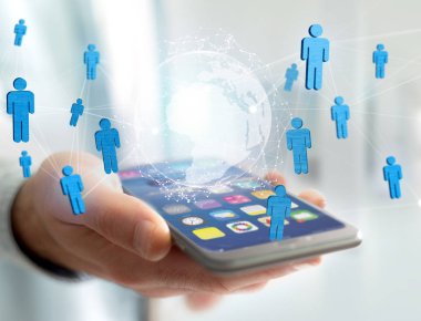 Uluslararası Ağ g futuristik bir arabirim üstünde görüntülenen