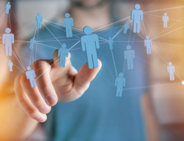 İnsanlar ağ bağlantısıyla birbirine bağlı