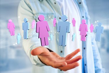 Bir erkek ve bir kadın internette toplantı birkaç 