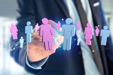 Bir erkek ve bir kadın internette toplantı birkaç 