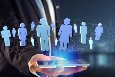 İnsanlar ağ bağlantısıyla birbirine bağlı