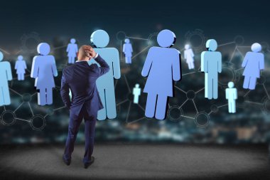 Ağ bağlantısı kişi ile her diğer - 3d işleme bağlı