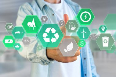 Teknoloji ekolojik arabirim üzerinde bir futuristi simgesiyle