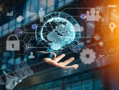 Uluslararası iş ağ bağlantısı üzerinde bir modern görüntülenen