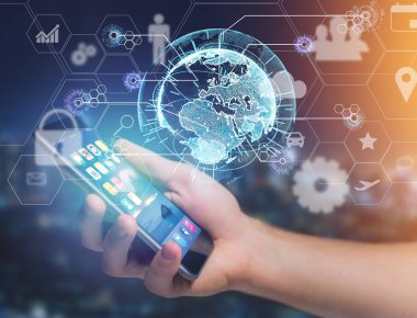 Uluslararası iş ağ bağlantısı üzerinde bir modern görüntülenen